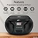 Craig CD6925 Portable Top-Loading Stereo CD Boombox with AM/FM Stereo Radio | Bluetooth Wireless (Black, Bluetooth) | No Headphone Jack | 3.5mm Aux Input