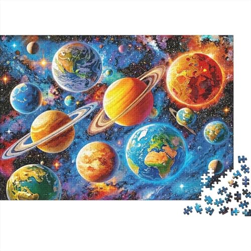 Sistema Planetario Universo Puzzle de 1000 Piezas Papel Puzzle para Adultos Exploración Espacial Relajación Decoración Hogar Regalo 38x26cm/1000pcs