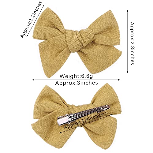 Choicbaby 24Pcs 3.5 Inches Hair Bows Alligator Clips Linen Bows Baby Girl Barrettes Hair Accessories For Little Girls Toddler Kids Teens In Pairs thumb #2