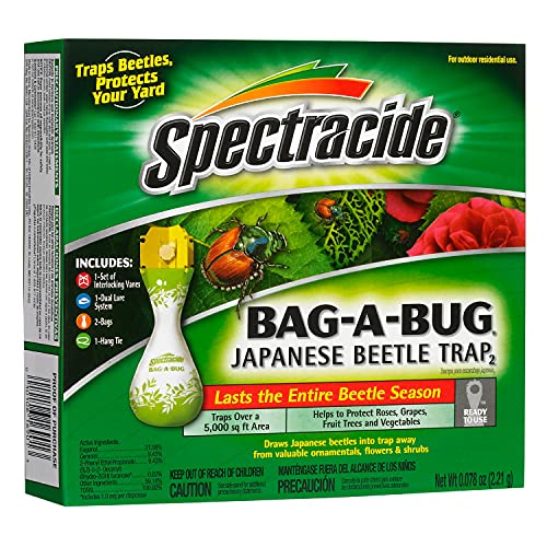Spectracide Bag-A-Bug Japanese Beetle Trap 2, Traps Japanese Beetles, Protects Your Yard, 2 Count