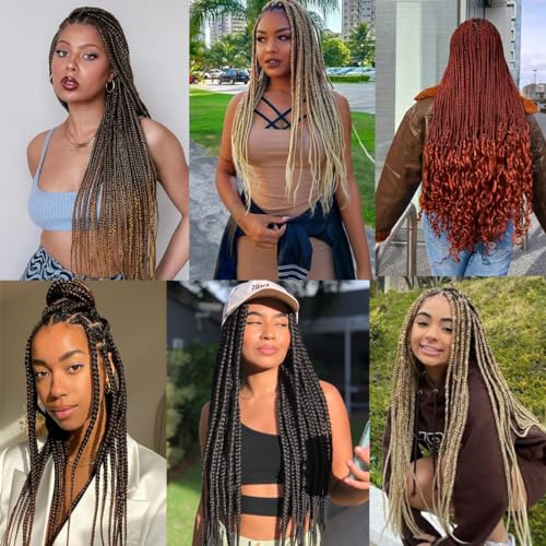 Leeven 3 Packs Ombre Red Pre Stretched Braiding Hair 30 Inch Yaki Texture Brading Hair Extensions for Box Braids Red Crochet Hair Extensions for Braiding /1B900# - Image 2