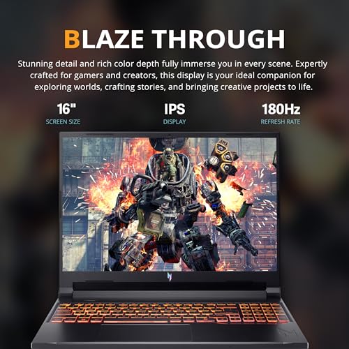 Image of acer Nitro V 16 16 inch WUXGA 180Hz Gaming Laptop, Intel Core 7 240H, 16GB DDR5, 2TB Storage(1TB SSD+1TB Docking Station), GeForce RTX 5060, Backlit Keyboard, Copilot+PC, Nitro Mouse, Win 11, Black