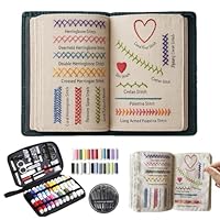 AEEHFENG 2026 Upgraded Embroidery Stitch Book Kit, Advanced Embroidery Book Kit, DIY Embroidery Stitch Bo-ok kit with Multiple Sewing Kit, 108 Pattern for DIY and Sew Enthusiast (1 Pack)