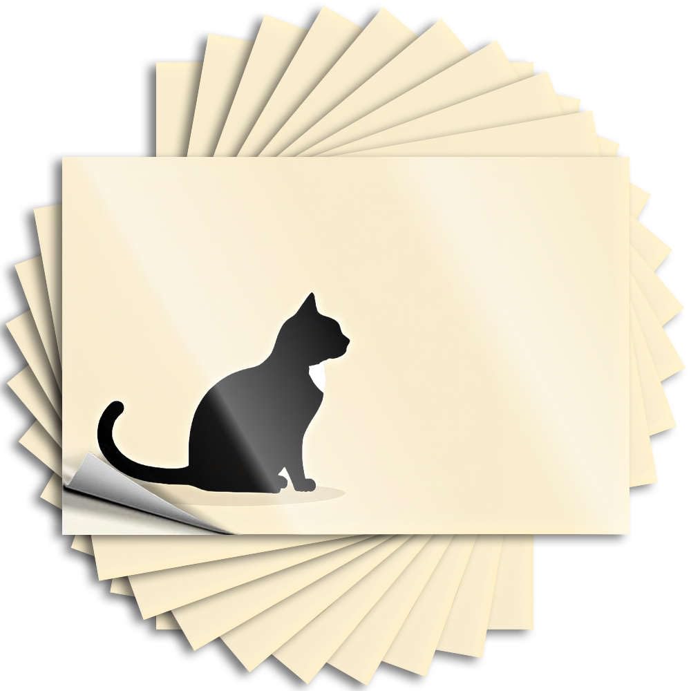 Fzfn Girls Colour Front Porch Fall Decor Tattoos - Positive Door Silhouette Of A Sitting Cat(12X18cm)