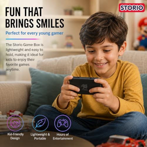 Image of Storio Rechargeable Pocket Video Game for Kids 400 in 1 Retro Game Box Console Handheld Game Box with TV Output - Multicolor | 400 in 1 Retro Game Box Console, Handheld Game Box, TV Output