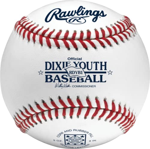 Rawlings | Dixie Youth League Baseballs | Competition Grade | RDYB1 | Youth/14U | 12 Count