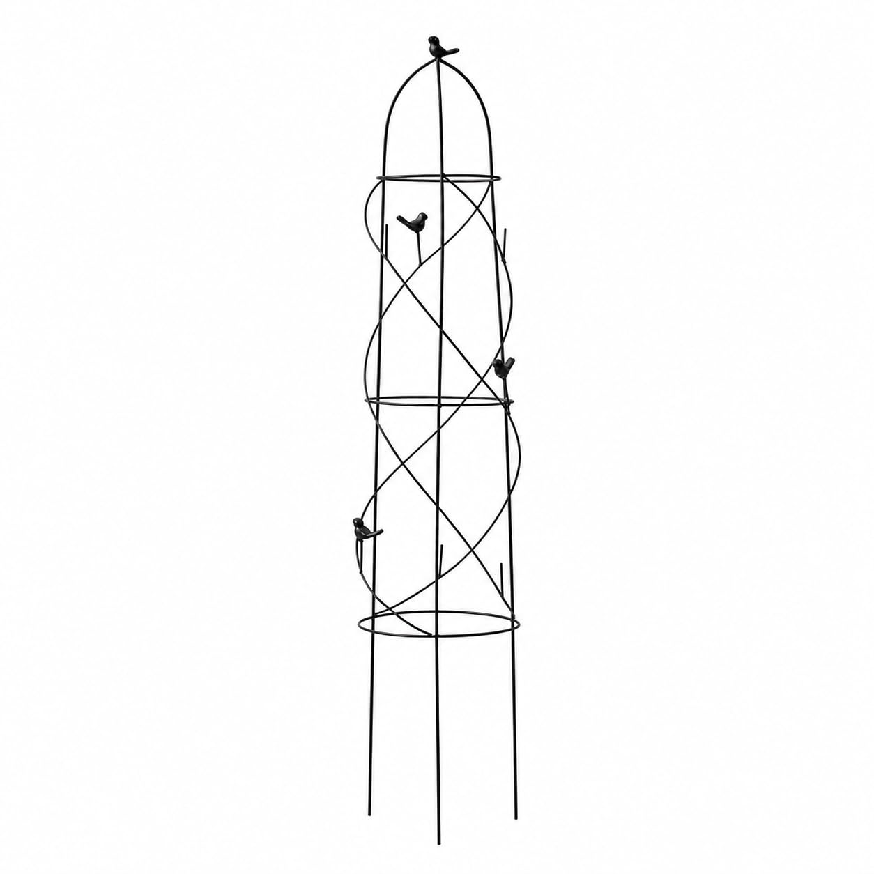 Eisen Garten Rankhilfe Pflanzenstütze Rankgitter Rankstab Gefertigt aus Massivem Eisen für Langlebigkeit für Gartenbereich Balkon Terrasse Pflanzenpflege, Mittel (116 cm hoch)