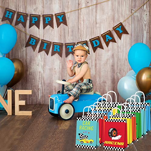 12 PCS Race Car Party Favor Bags Racing Goody Treat Candy Bags Cars Birthday Party Supplies Race Car Party Favors Car Themed Birthday Party Decorations Race Checkered Goodie Bags for Kids Adults by Chinco - Image 5