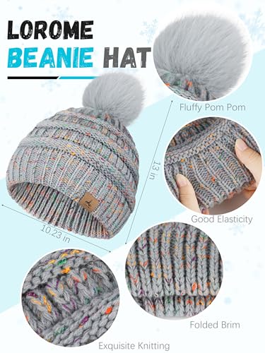 Winter Hat Scarf Gloves and Ear Warmer, Warm Knit Beanie Hat Touch Screen Gloves Set Winter Gifts Neck Scarves for Women2