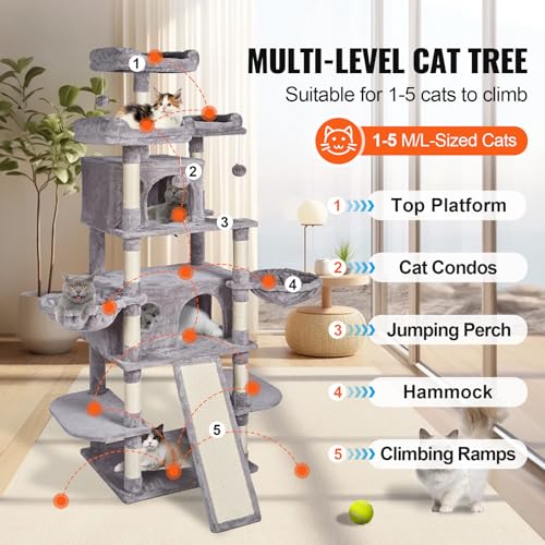 Árbol para Gatos de Interior con Condos y Rascador miniatura 2
