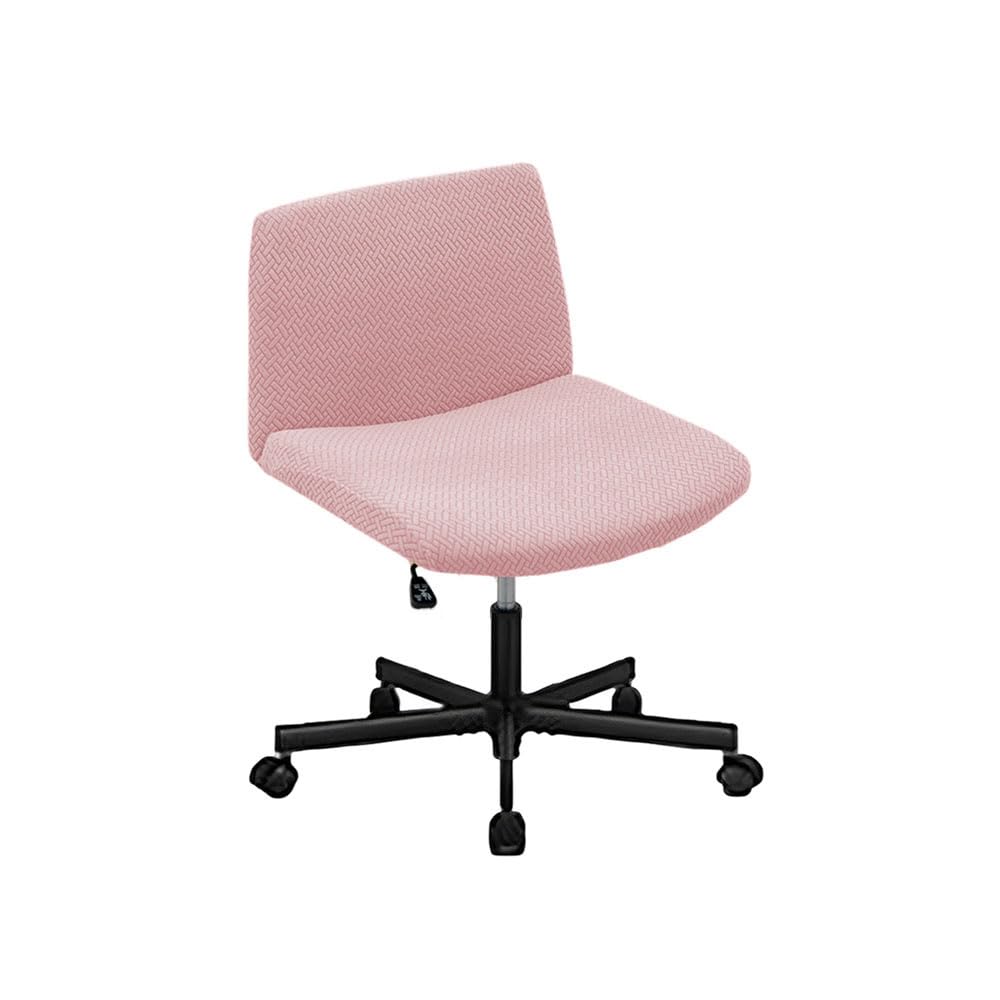 Highdi Armless Wide Office Desk Chair Cover, Modern Fabric, Adjustable Swivel Wide Seat Chair Cover, Ergonomic Dressing Table Chair Cover (Pink, 1 Piece)