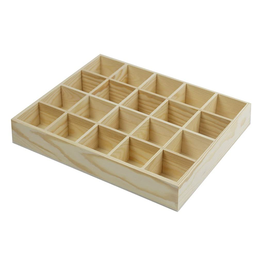 Caja de Almacenamiento de 20 Compartimentos, Caja de Almacenamiento de Ropa Interior, Organizador de Calcetines, Bragas, cajón apilable, contenedor de artículos Diversos, Original de Madera
