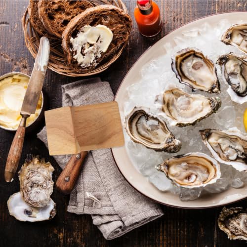Baluue Wooden Oyster Shucking Clamp Tool with Khaki Hand Protector, Easy to Hold and Open Oysters, Kitchen Gadget for Restaurants and Shopping Malls - Image 4