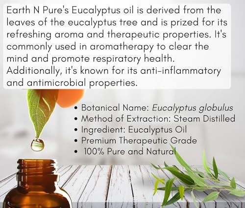 Image of Earth N Pure Lavender & Eucalyptus Essential Oils | Pack of 2 (15 ml each) | 100% Pure, Undiluted, Natural and Therapeutic Grade - Perfect for Aromatherapy, Skin Therapy & More