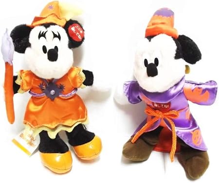 Amazon 東京ディズニーランド ハロウィーン 02年 ミッキー ミニー ぬいぐるみ バッジ 2点セット ぬいぐるみ おもちゃ