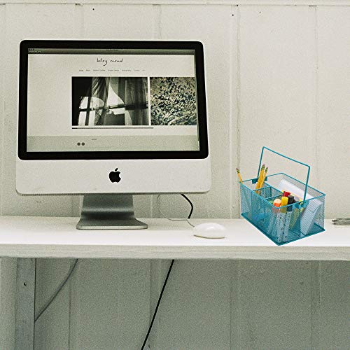 Mind Reader Network Collection, 4-Compartment Utensil or Supply Caddy with Handle, Countertop or Desktop Organizer - Image 2