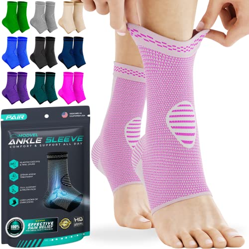 Image of Modvel Foot & Ankle Brace Socks for Sprained Ankle Compression Sleeve - Foot Support for Women & Men - Tendonitis & Arthritis Ankle Brace Sports Running, Torn Ligaments & Women Stabilizing Ankle Wrap