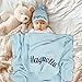 patique Personalized Baby Blanket, 100% GOTS Organic Certified, Customized Swaddle Blanket with Name, Receiving Blankets for Boys and Girls, Perfect Custom Gifts for Newborns, Kids and Baby Showers