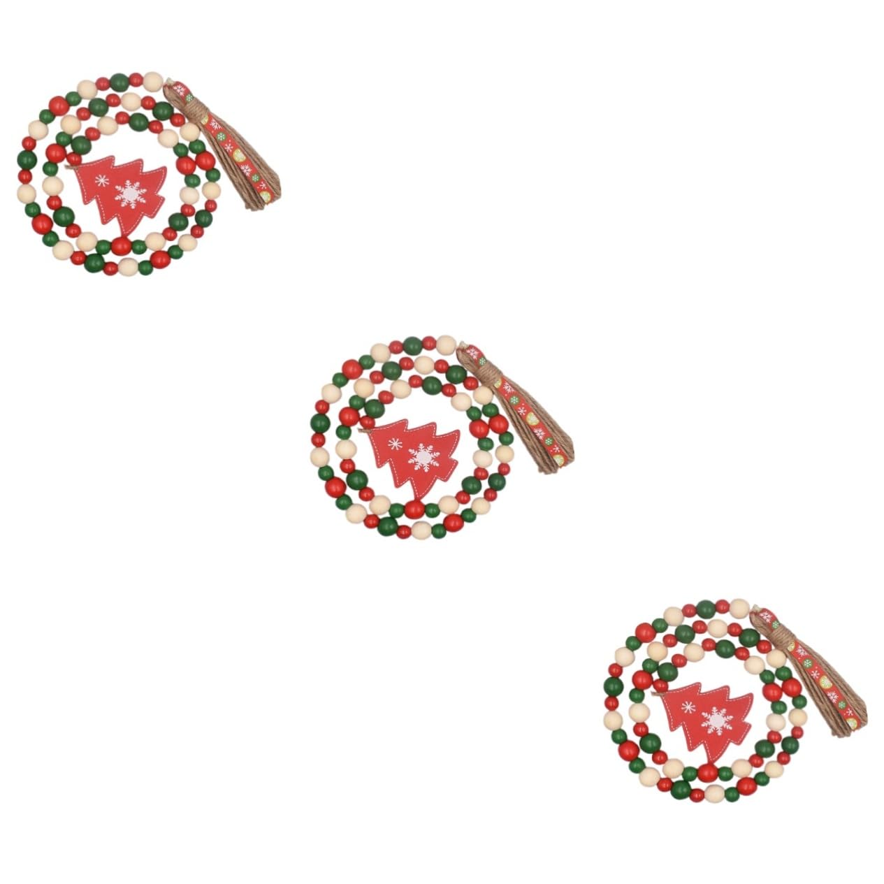Cuentas de oración de Navidad y guirnalda colgante con borlas de cuentas para adorno de hogar