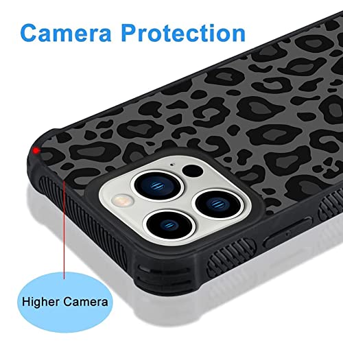 Image of KANGHAR Case Compatible with iPhone 14 Pro,Black Leopard Design | Tire Texture Non-Slip +Shockproof Rugged TPU Protective Case for iPhone 14 Pro 6.1 Inch (2022) Leopard Pattern