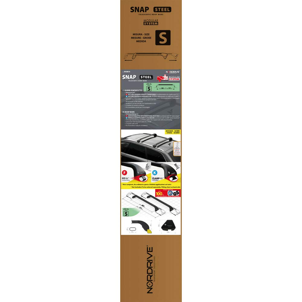 NORDRIVE N15054 Alumia in-Rail, Set Completo Barre portatutto in Alluminio - S - Evos IA