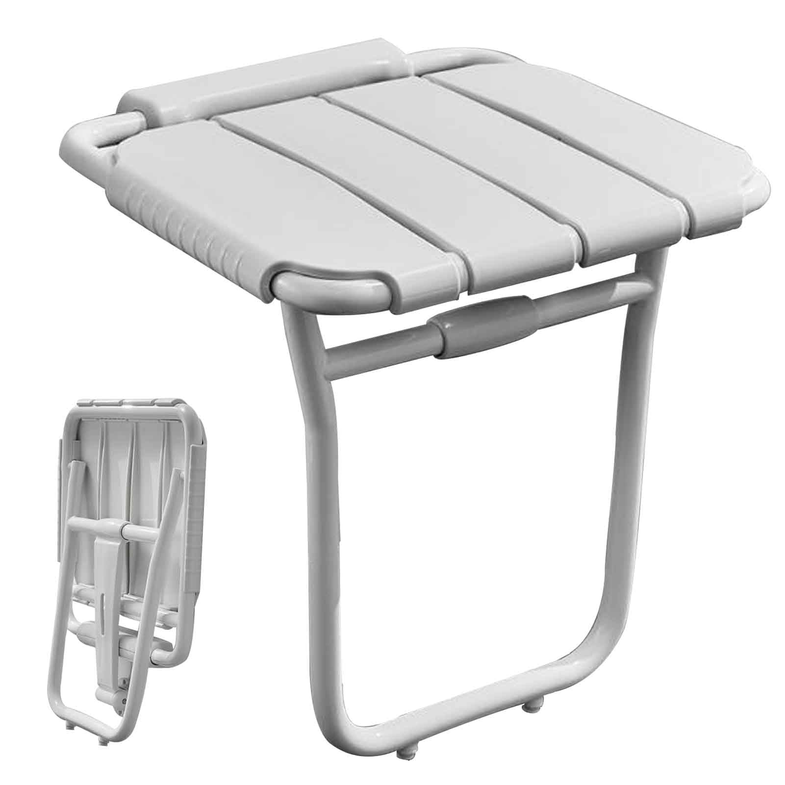 Siège de douche mural pliant et relevable tabouret de bain blanc
