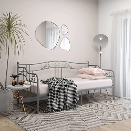 Sufrk Marco para sofá cama gris de metal, 90 x 200 cm, sofá cama extraíble, sofá cama de 2 plazas, sofá cama retráctil, sofás cama de dos plazas