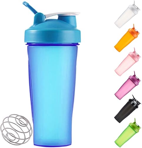 Miniatura 8 de Vaso agitador de botellas con asa de transporte y botellas agitadoras de bolas para mezclas de proteínas, taza de agua portátil, sin BPA, 22 onzas,