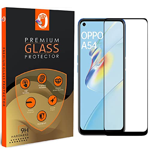 Image of STP FEEL� Glass Screen Protector Designed For Oppo A54 (6.51 inch) [Edge to Edge Coverage] HD Clear, Bubble-Free, Anti-Scratch Full Protection Durable Tempered Glass - Black, Pack of 2