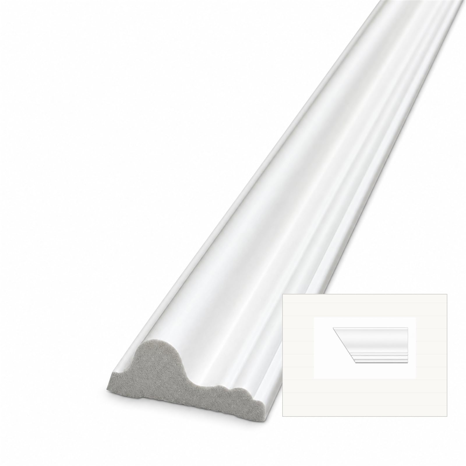 DECOVISION Wall Moulding 6Pcs - Destan Paintable, 4cm x 240cm, Left Mitre