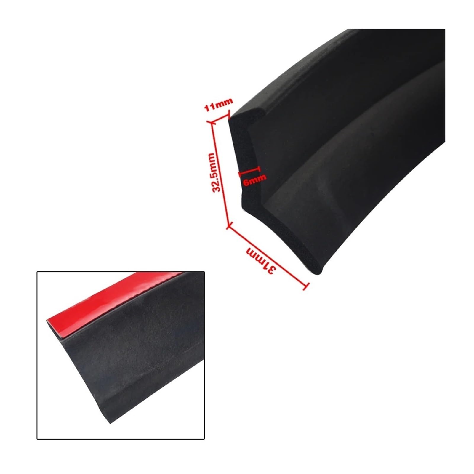 Lama sotto Paraurti Protezione Gomma Labbro Paraurti Anteriore Auto 2.5 M Larghezza 65 Mm | Assemblaggio di allineamento fai-da-te veloce da una sola persona