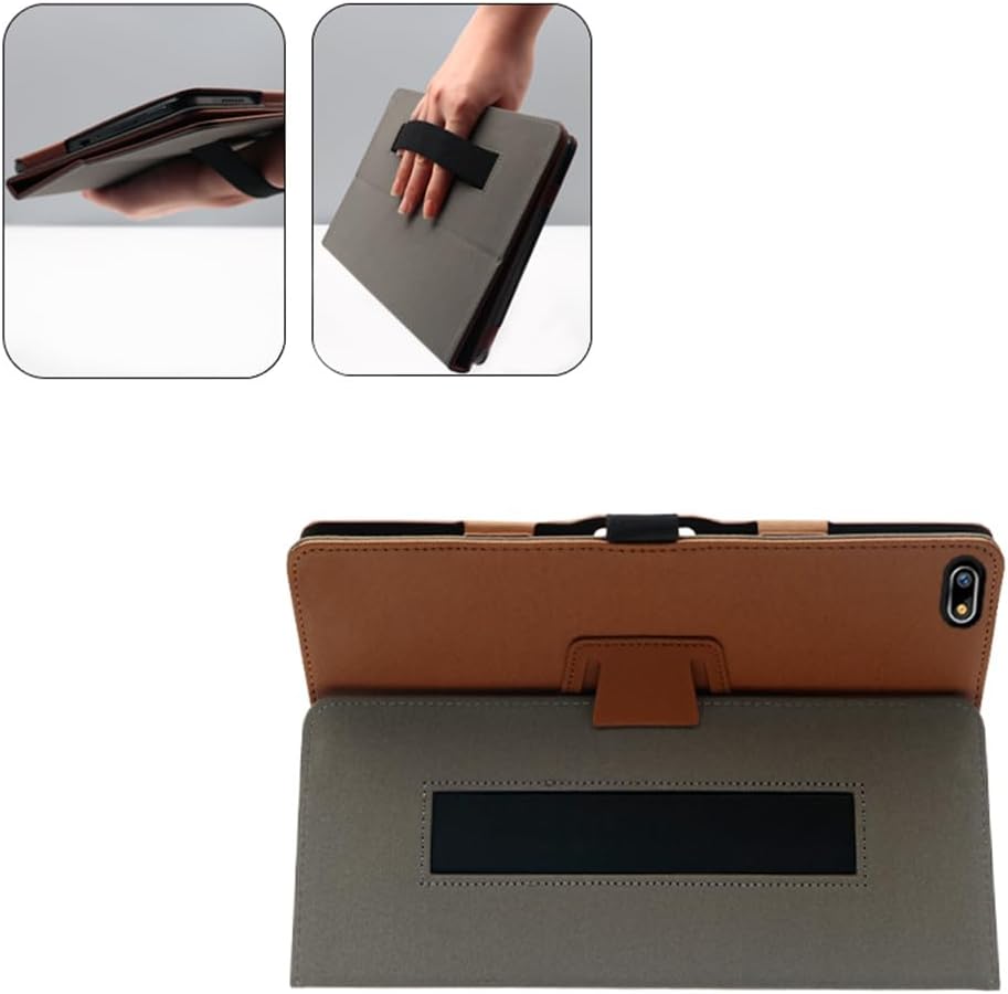 Compatible with PRITOM P7 7-INCH Tablet case, Full Coverage Ultra Slim PU Leather Cover Case Folding Stand Cover Protective Tablet Cover with Hand Strap Magnet (Brown)