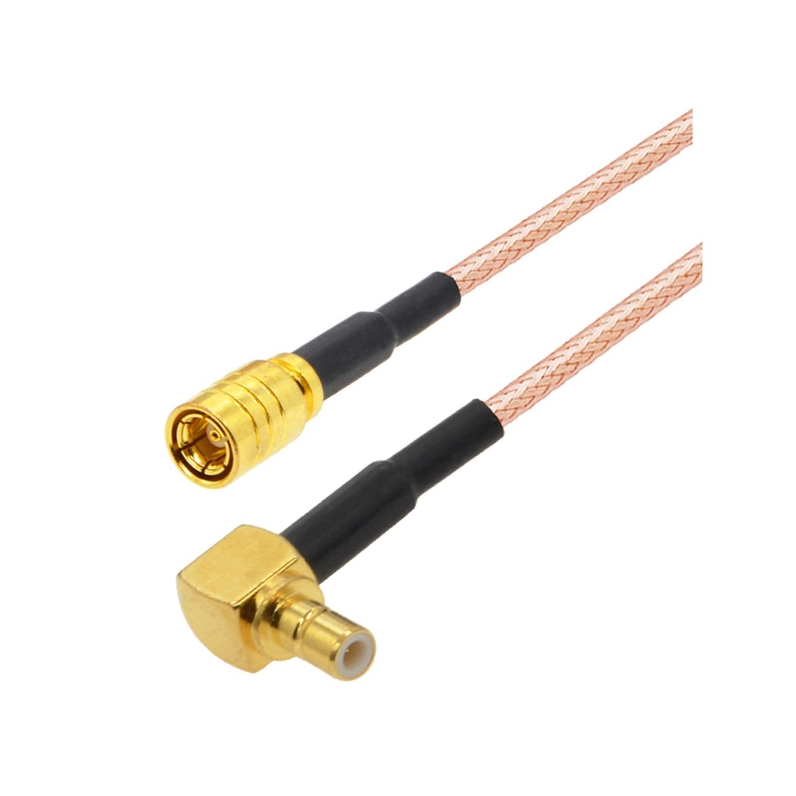 Coude 90 degrés SMB. Fiche mâle à femelle rightt Accrocheur RG316 50 Ohm Rf. Cavalier de câble satellite du câble coaxial (Orange,2M)