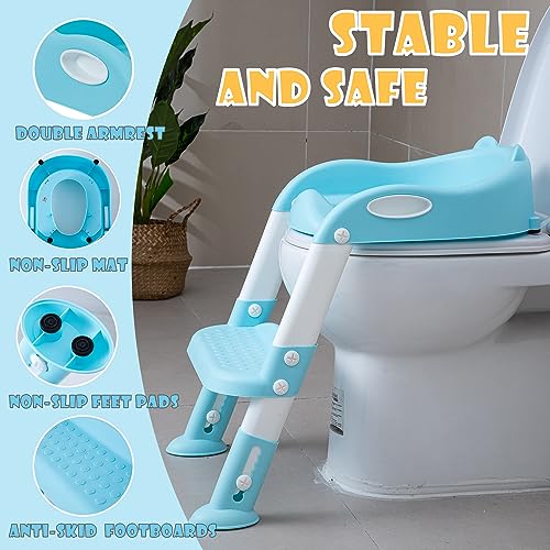 Egree EG-POTTYSEAT-BLUE Potty Training Toilet Chair Seat With Step Stool Ladder For Kids And Toddler Boys Girls thumb #1