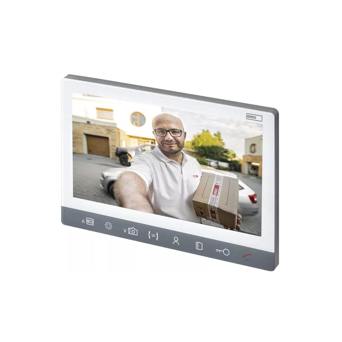 EMOS Zusatz-Monitor zur Video-Türsprechanlage/Video-Türklingel H3015, Bildschirm mit 7'' LCD-Farbdisplay, Snapshot, Aufnahme, Intercom, Silbern