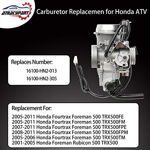 Image of Carburetor for 2001-2005​ Honda Foreman Rubicon 500 TRX500, 2005-2011 Honda Fourtrax Foreman 500 TRX500FE TRX500FM TRX500FPE TRX500FPM TRX500TM