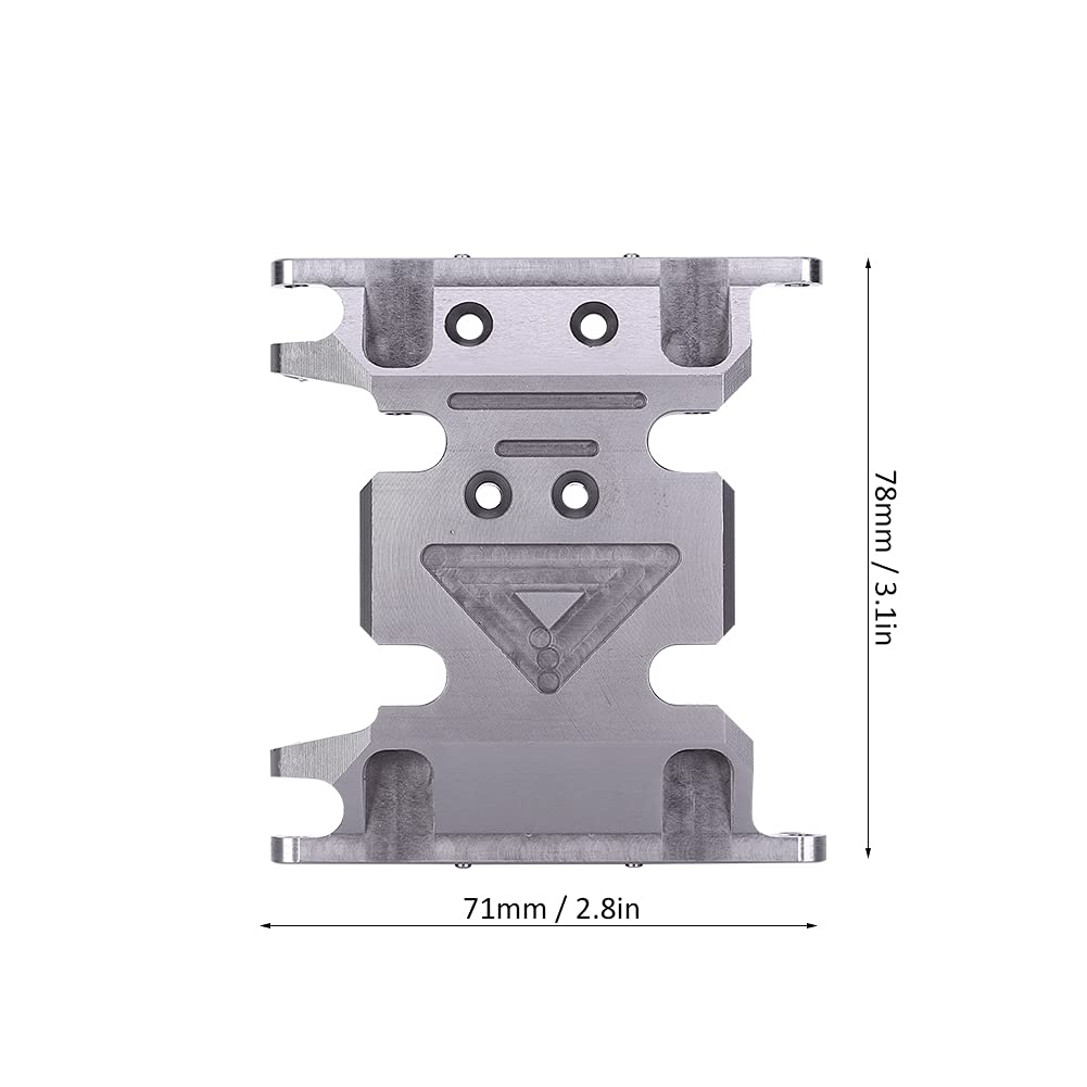 Skrzynia rozdzielcza Dolna podstawa Płyta ochronna Wytrzymały stop aluminium Część ulepszająca dla SCX10 II 1/10 RC Model samochodu Czarny Kolor tytanu 78 mm x 71 mm (Koloru)