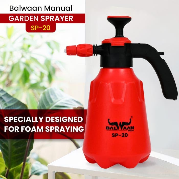 Image of Balwaan Krishi 3 in 1 Manual Sprayer with 2 Litre Tank Capacity | SP-20 | Garden Sprayer Used for Agriculture, Foaming, Car&bike wash, Pesticides, Gardening, Glass Cleaning& Disinfection