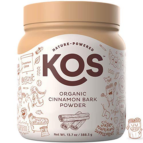 KOS Organic Cinnamon Bark, Coffee Creamer - Freshly Ground, Cinnamon Bark Powder - USDA Organic, Gluten Free, Plant Based Ingredient, 388.5g, 111 Servings