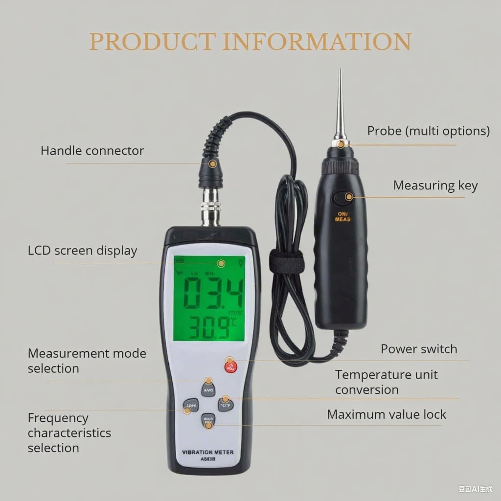Analizzatore di vibrazioni Tester, tester di vibrazione LCD AS63B Tester di vibrazioni per analizzatore di vibrometro