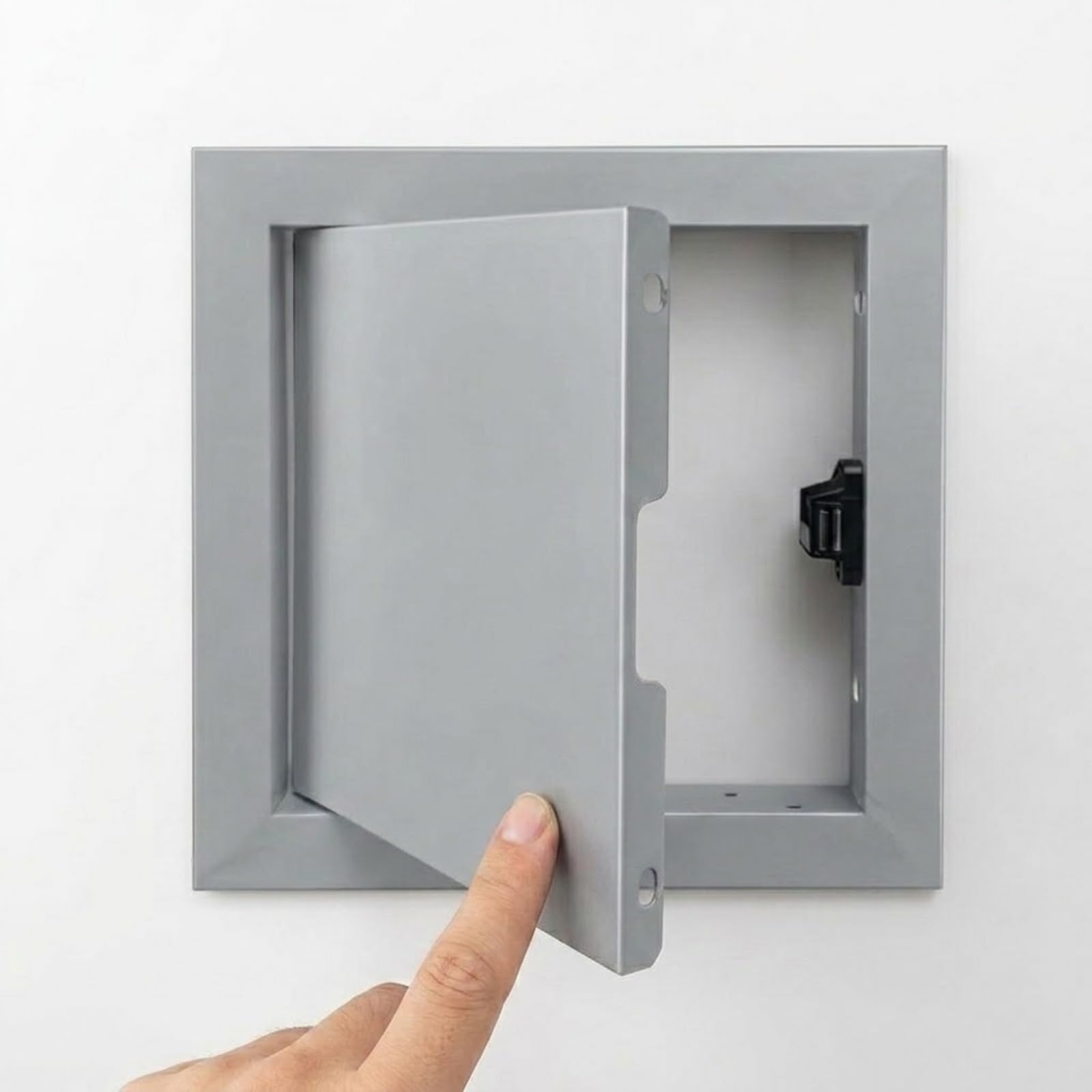 Yqyhnb Gray Square Aluminium Access Panel, Flush Fit Inspection Hatch For Wall & Ceiling, Plasterboard Access Panel For Plumbing, Cables & Fuse Box Cover(,350X350mm)