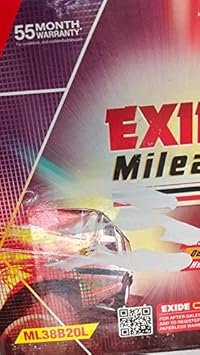 RVW exide battery 38b20l (pack of 3)