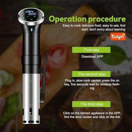 Sous vide Cooker, 1100W Sous Vide Machine Calefaccin rpida ultra-Curega con temperatura y temporizador precisos, control de pantalla tctil completa, impermeable IPX7 para carne de res, pollo