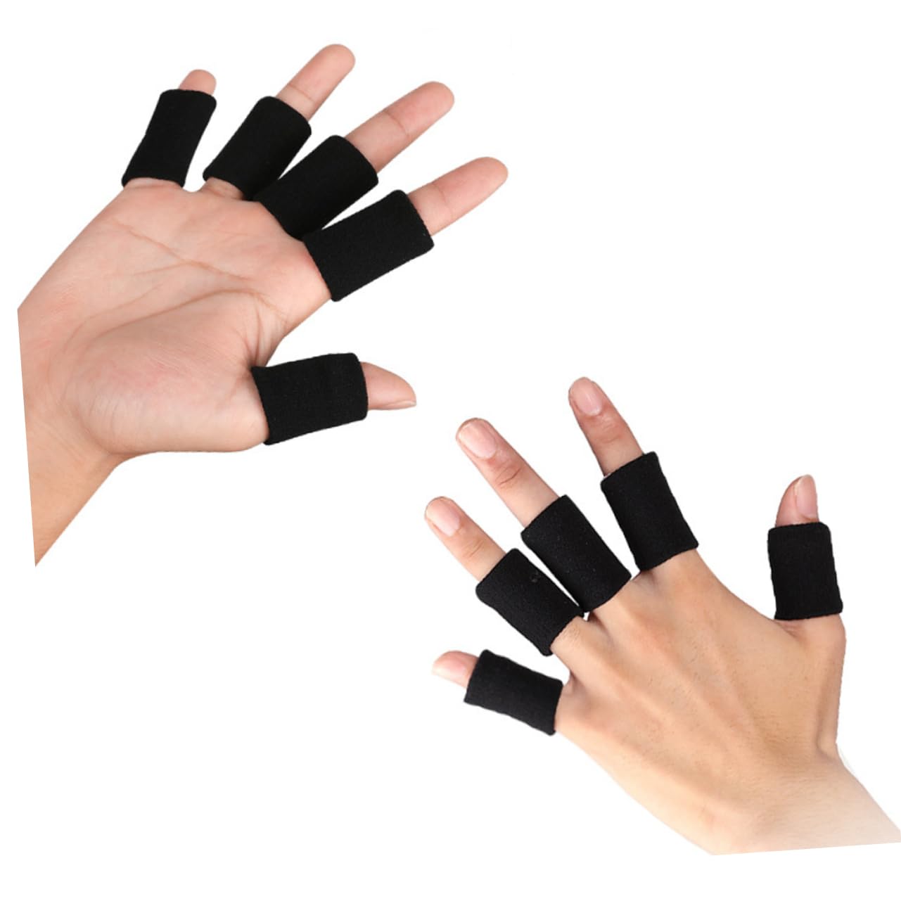 FOMIYES Finger Sleeves 20pcs Nylon Sports Gloves Elastic Thumb Braces for Basketball Volleyball Badminton Protection