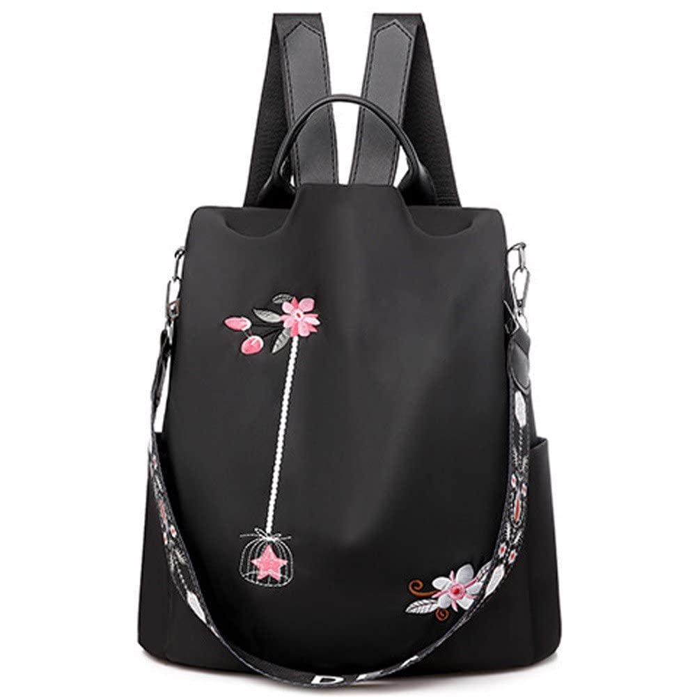 Haowul Women's Black Fashion Backpack Purses For Multipurpose Design Handbags And Shoulder Bag Travel Bag School Bag Large Capacity Backpack