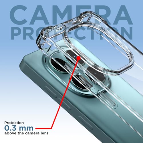 Image of Outlouders Back Cover for Redmi Note 15 Pro 5G Clear Transparent PC + TPU Bumper Case with Raised Edges for Shockproof Protection (Transparent)