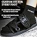 DracoSlides Remastered Slides for Men and Women - Covered in Premium Velour with Adjustable Straps for Wide/Narrow Feet, Sandals with Arch Support & Slip Resistant, Black (Men 11-12/Women 13-14)