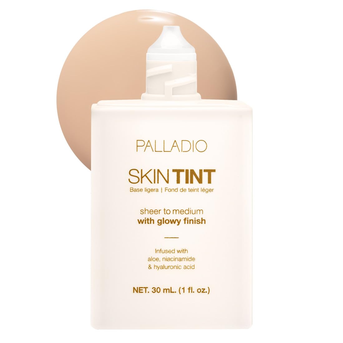 Palladio Skin Tint with Aloe, Niacinamide and Hyaluronic Acid, Light Ivory