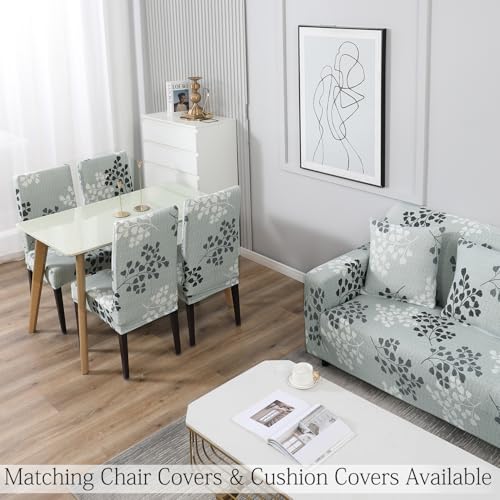 Image of HOKIPO 95% Polyester, 5% Spandex Stretchable Elastic Couch Cover 2 Seater (Ar-4094-D12, Grey)