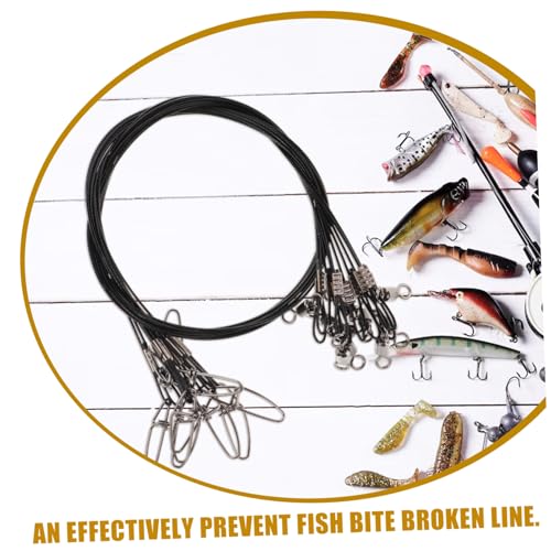 Yardwe 10Pcs Heavy Duty Fishing Leaders con Acero Carbono miniatura 7
